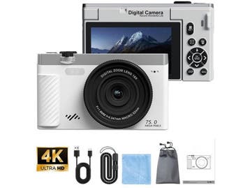 Vizual 75MP - Compact Camera - 4K 30FPS - Wit, Verzenden, Zo goed als nieuw