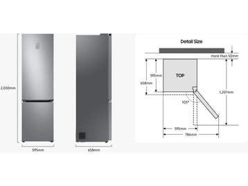 Samsung RB38C607AS9 - Koel-vriescombinatie - 387L - A - RVS, Verzenden, Zo goed als nieuw