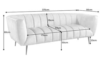 Retro 3-zitsbank NOBLESSE 225cm smaragdgroen fluweel 3-zits, Ophalen of Verzenden, Nieuw