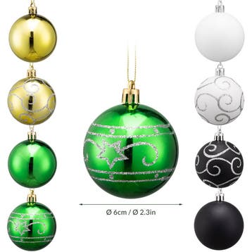 Kerstballen 24 stuks Kleurrijk (Kerst artikelen, Interieur), Verzenden, Nieuw