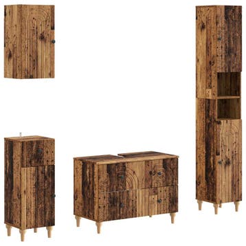 vidaXL 4-delige Badkamerkast Set ALKMAAR Oud hout Bewerkt, Verzenden, Nieuw