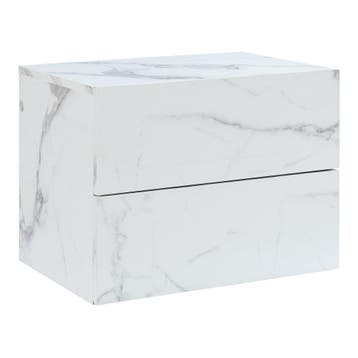 Nachtkastje zwevend Ampfing 40x29x30 cm marmerlook wit [en.c, Verzenden, Nieuw