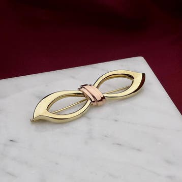 Bicolor gouden broche, Sieraden, Tassen en Uiterlijk, Broches, Ophalen of Verzenden, Gebruikt, Goud, Goud