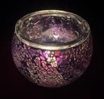 Handgemaakte paarse mozaïek theelichthouder 11×11×9 cm, Ophalen of Verzenden, Nieuw