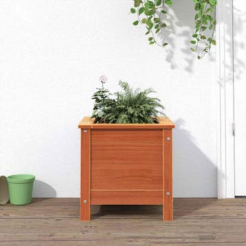 vidaXL Plantenbak Wasbruin 40 x 40 x 39 cm Massief, Verzenden, Minder dan 60 cm, Nieuw, Hout