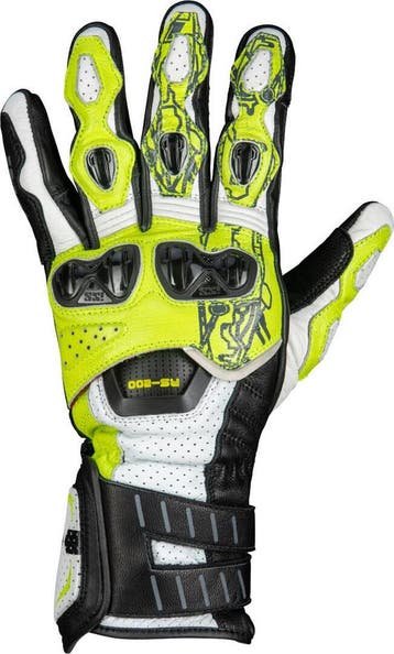IXS RS-200 3.0 Wit Zwart Geel Handschoenen, Nieuw met kaartje, IXS, Handschoenen, Heren