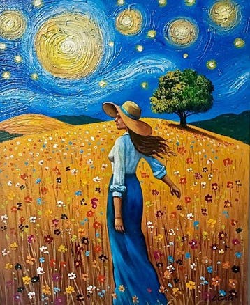 Luigi Costa (XX) - Il Sogno di una Notte Stellata in