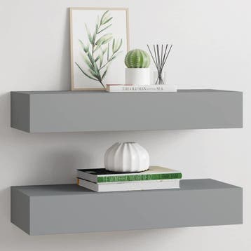 vidaXL viaXL Wandschappen 2 st met lade 60x23,5x10 cm MDF, Verzenden, Nieuw