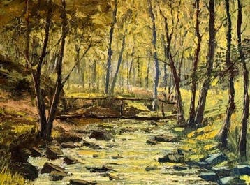 Pierre Bastin (1939) - Pierre Bastin (1939) – Boslandschap, Antiek en Kunst, Kunst | Schilderijen | Klassiek
