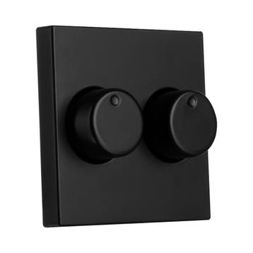 ION | Inzetplaat + Duo dimmerknop | V1/J1 Mat Zwart |, Ophalen of Verzenden, Nieuw, Groepenkast