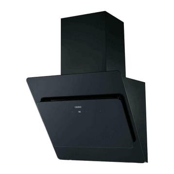 Schuine Afzuigkap | 60 cm | Zwart Glas | KR716EPDZ, Wandschouwkap, Recirculatie, Verzenden, Vrijstaand