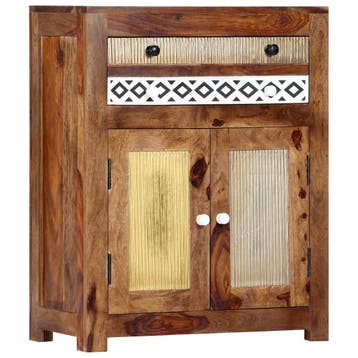 vidaXL Bijzetkast 60x30x75 cm massief acaciahout, Minder dan 50 cm, Verzenden, Nieuw, Minder dan 100 cm
