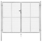 vidaXL Tuinpoort gegalvaniseerd staal 300x200 cm zilver, Verzenden, Nieuw