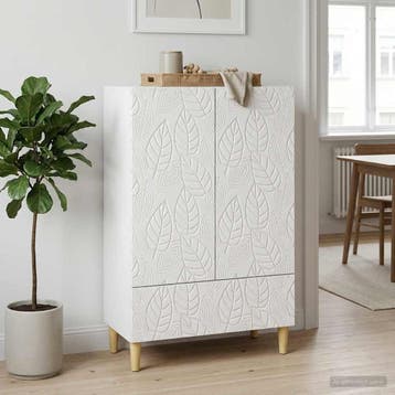 vidaXL Dressoir Hoogglans Wit 66 x 34,5 x 95 cm Bewerkt hout, Huis en Inrichting, Kasten | Dressoirs, Verzenden, Nieuw, Overige houtsoorten