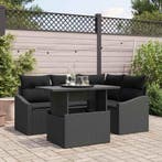 vidaXL Tuin Sofa Set 5 pcs Zwart poly rattan & Gepoedercoat, Verzenden, Nieuw, Rotan