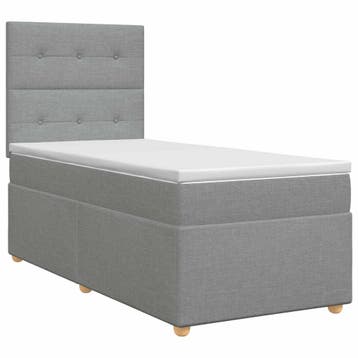 vidaXL Boxspringbed met matras met hoofdeinde Lichtgrijs, Verzenden, Nieuw