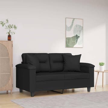 vidaXL Sierkussens 2 st 40x40 cm microvezelstof zwart, Verzenden, Nieuw, Zwart