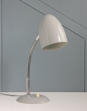 Lamp - Vintage Bureaulamp - Metaal, Verchroomd