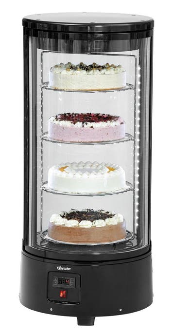 Bartscher Gebaksvitrine | 72L | Roterend | Zwart | Convectie, Ophalen of Verzenden, Nieuw