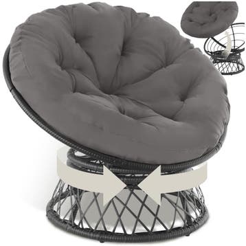 Wicker fauteuil Gargano draaibaar - zwart, Verzenden, Nieuw