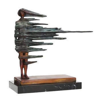 sculptuur, Surreal bronze - 35 cm - Brons, Marmer
