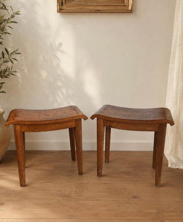 Kruk (2) - hard hout - Landelijk antiek