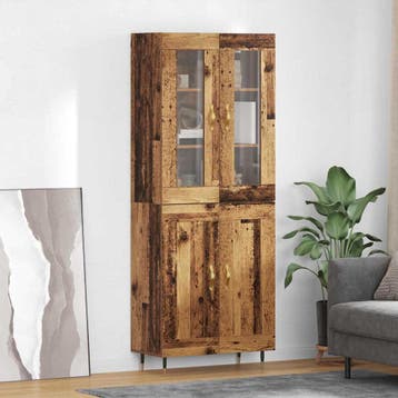 vidaXL buffetkast 2 st Oudhout 69,5 x 34 x 180 cm Bewerkt, Huis en Inrichting, Kasten | Buffetkasten, Minder dan 50 cm, Verzenden