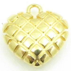 1 x DQ metaal hanger hart goud kleur ca. 15 mm, oogje 1,5..., Ophalen of Verzenden, Nieuw, Bedel