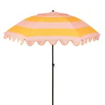 Edelman Jessy stokparasol streep geel - Ø197 x 238 cm, Verzenden, Nieuw