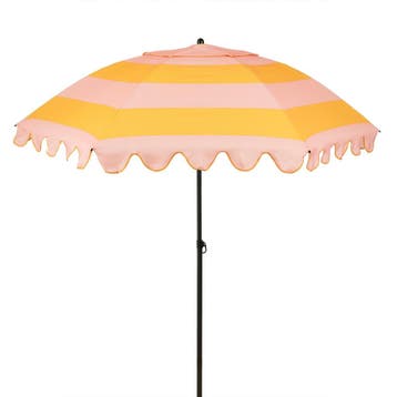 Edelman Jessy stokparasol streep geel - Ø197 x 238 cm, Verzenden, Nieuw
