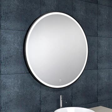 LED Spiegel 80cm 13W Mat Zwart – Dimbaar, Verwarming & Touch, Huis en Inrichting, Lampen | Hanglampen, Ophalen of Verzenden, Nieuw