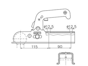 Kogelkoppeling ALBE 60mm vierkant 1500kg, Ophalen of Verzenden, Nieuw