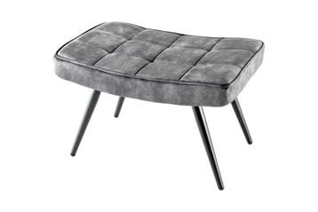Moderne kruk SCANDINAVIA grijs fluweel zwarte metalen poten, Ophalen of Verzenden, Nieuw