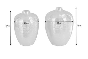 Elegante vazen set van 2 ORIENTAAL 32 cm zilver in, Huis en Inrichting, Woonaccessoires | Vazen, Ophalen of Verzenden, Nieuw