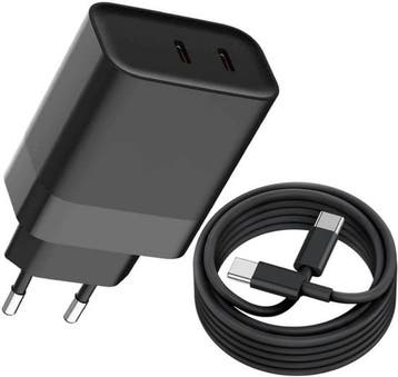 Oplader – Geschikt voor iPhone – 35W Dual USB-C Snellader –, Telecommunicatie, Mobiele telefoons | Telefoon-opladers, Ophalen of Verzenden