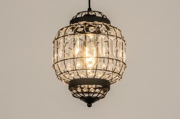 Rietveld Hanglampen - Zwart - Kristal, Metaal, Verzenden, Nieuw