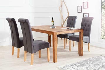 Elegante stoel CASA vintage grijs met decoratieve knopen, Ophalen of Verzenden, Nieuw