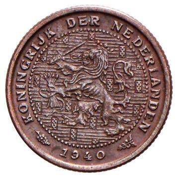 ½ Cent 1934-1940 Wilhelmina (4e type) ZFr, Verzenden