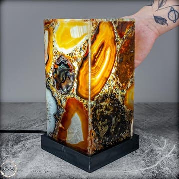 Exclusieve designer-agaatlamp – Een luxueus kunstobject uit, Verzamelen