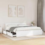 vidaXL Bedframe met hoofdeinde 2 pcs Wit 193 x 203 cm, Verzenden, Nieuw, Wit, Hout