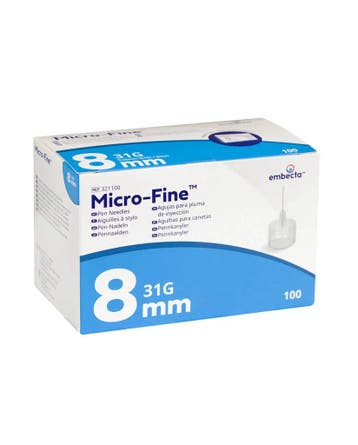 embecta Micro-Fine™ Pennaalden 0,25 x 8 mm 31G 100 stuks, Diversen, Verzenden, Nieuw