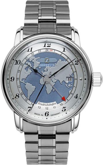 Zeppelin 8596MB-3 Friedrichshafen automatisch GMT horloge, Overige merken, Staal, Verzenden, Polshorloge
