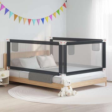 vidaXL Bedhekje peuter 200x25 cm stof donkergrijs, Verzenden, Nieuw