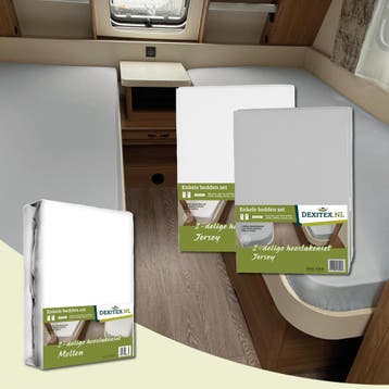 Textielpakket Caravan enkele bedden Fendt-Hobby enz - 2, Huis en Inrichting, Verzenden, Nieuw, Wit