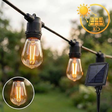 Solar lichtslinger - Prikkabel | 10 Meter | 10 LEDs, Kunststof, Nieuw, Ophalen of Verzenden, Hanglamp
