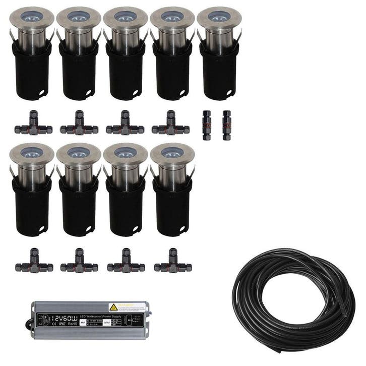 9x LED inbouw spot - 12V - 1 watt - 41mm - complete set, Tuin en Terras, Buitenverlichting, Ophalen of Verzenden
