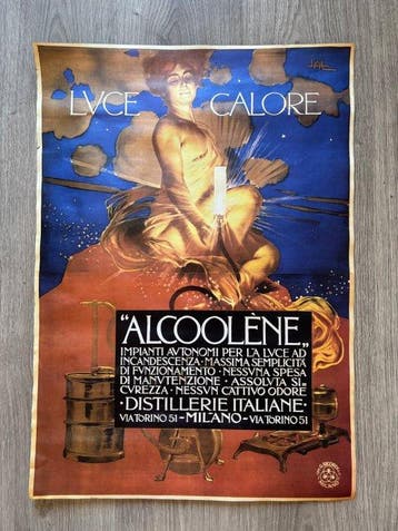 Metlicovitz Leopoldo - Alcoolène – Luce e calore – Manifesto