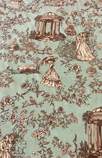 Prestigieus en exclusief toile de Jouy-stof met dubbele, Antiek en Kunst