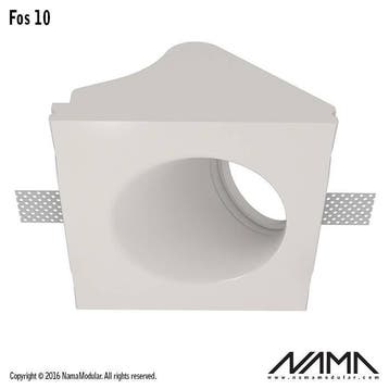 FOS10 Trimless Inbouwspot Rond-Schuin - Gips - GU10 Ø50mm.., Ophalen of Verzenden, Nieuw