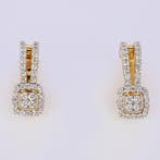 Huggie oorbellen - 14 karaat Geel goud - 0.45ct. tw. Diamant, Sieraden, Tassen en Uiterlijk, Antieke sieraden
